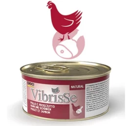 VIBRISSE konservai katėms su vištiena ir kumpiu padaže 70g 12vnt (24), C1018350