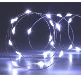 Vielos žibintai Akumuliatoriaus Valdoma Girlianda 40 Vadovaujama šalta Balta