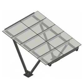 Vienvietė automobilio stoginė skirta montavimui su saulės moduliais, El-Sun