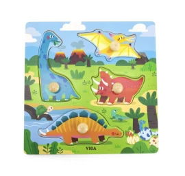 Viga 44596 Dėlionė Su Rankenėlėmis - Dinozaurai