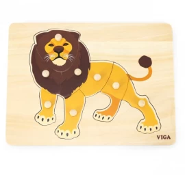 Viga 44602 Dėlionė Ant Kaladėlės Su Rankenėlėmis - Liūtas