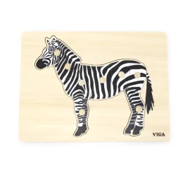Viga 44603 Dėlionė Ant Kaladėlės Su Rankenėlėmis - Zebra