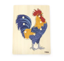 Viga 44610 Dėlionė Ant Kaladėlės Su Rankenėlėmis - Gaidys