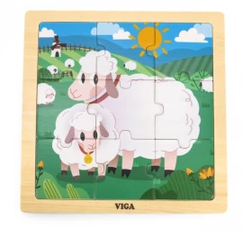 Viga 44622 Dėlionė Ant Kaladėlės Iš 9 Elementų - Avelė