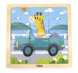 Viga 44629 Dėlionė Ant 9 Elementų Kaladėlės - Auto