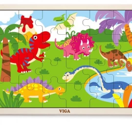 Viga 51460 Dėlionė Ant Kaladėlės 24 Elementai - Dinozaurai