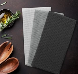 Virtuvinis rankšluosčio komplektas Grey plain 50x70, 120016361