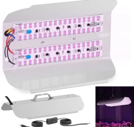 Viso Spektro Augalų Augimo Lempa 25 X 17 Cm 136 Led 100 W Sidabrinė