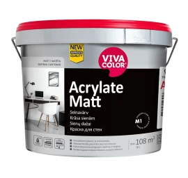 Vivacolor Acrylate Matt dėvėjimuisi atsparūs sienų dažai - A - 9 L