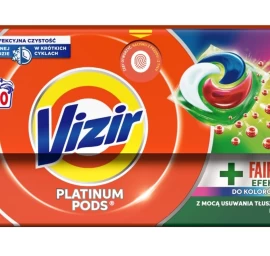 Vizir Platinum Pods + Fairy Effect Color Skalbiklio Kapsulės, 20 Vnt.