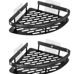 Vonios Kambario Kampinė Lentyna 2 Vnt. - Juoda