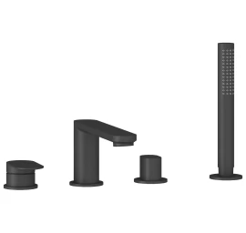 Vonios krašto maišytuvas su dušu, 4 dalių, Ravak CR II 026.20BL, juodas, X070593