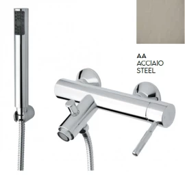 Vonios maišytuvas su rankiniu dušu Fiore Xenon, nerūdijančio plieno apdaila, 44AA5150
