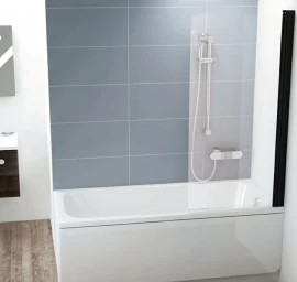 Vonios sienelė Ravak CVS1 80 D, juoda+stiklas Transparent, 7QR40300Z1