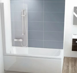 Vonios sienelė Ravak CVS1 80 K, balta matinė+stiklas Transparent, 7QL40E00Z1