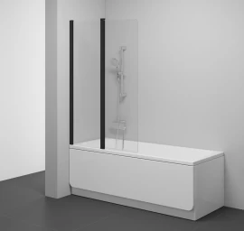 Vonios sienelė Ravak CVS2 100 K juoda+stiklas Transparent, 7QLA0300Z1