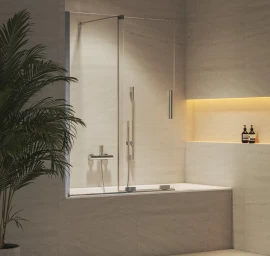 Vonios sienelė Ravak ROVS2 100, blizgi+stiklas Transparent, X786A0C00Z1