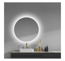 Vonios veidrodis su LED apšvietimu ESPEJO SHARON ROUND, 80 cm, baltas, E29429CI/1018, C10061A, J000104