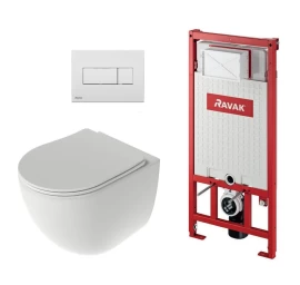WC komplektas Ravak SETWC1 - WC Chrome AquaSpin, pakabinamas, baltas
