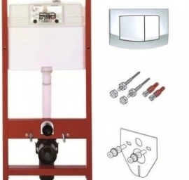 WC rėmas TECEbase 4-in-1 su vandens nuleidimo plokštele TECEambia, chromo blizgi, 9400405