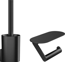 WC šepetys ir popieriaus laikiklis WallStoris juodas matinis 27969670