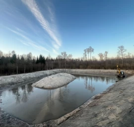 Excavation of the pond