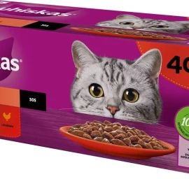 Whiskas šlapias kačių maistas, jautiena, vištiena, ėriena, paukštiena, 40x85g