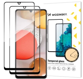wozinsky 2x Itin Patvaraus Grūdinto Stiklo Rinkinys full Glue Visam Ekranui Su Rėmeliu samsung Galaxy A42 5g Juodas