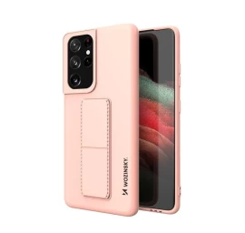 Wozinsky Kickstand Case Silikoninis Dėklas Samsung Galaxy S21 Ultra 5g Rožinis
