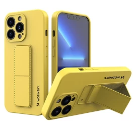 Wozinsky Kickstand Case Silikoninis Dėklas Su Stovu Iphone 13 Pro Max Geltonas