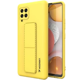 Wozinsky Kickstand Case Silikoninis Dėklas Su Stovu Samsung Galaxy A42 5g Geltonos Spalvos