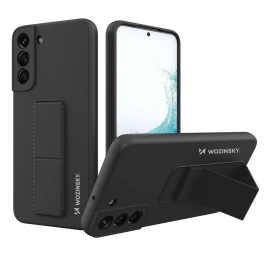 Wozinsky Kickstand Case Silikoninis Dėklas Su Stovu, Skirtas Samsung Galaxy S22+, Juodas