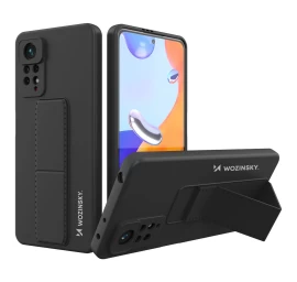 Wozinsky Kickstand Case Silikoninis Dėklas Su Stovu, Skirtas Xiaomi Redmi Note 11 Pro Black