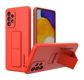 Wozinsky Kickstand Silikoninis Dėklas Su Stovu Samsung Galaxy A73 Raudonas