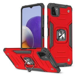 Wozinsky Ring Armor šarvuotas Hibridinis Dėklas + Magnetinis Laikiklis Samsung Galaxy A22 4g Raudonas Wozinsky Ring Armor šarvuotas Hibridinis Dėklas + Magnetinis Laikiklis Samsung Galaxy A22 4g Raudonas