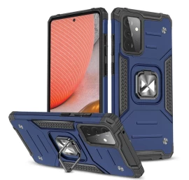 Wozinsky Ring Armor šarvuotas Hibridinis Dėklas + Magnetinis Laikiklis Samsung Galaxy A72 4g Mėlynas