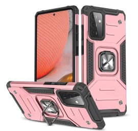 Wozinsky Ring Armor šarvuotas Hibridinis Dėklas + Magnetinis Laikiklis Samsung Galaxy A72 4g Rožinis