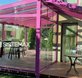 Terasų stiklinimas, aliuminio stoginės, verandos su stumdomomis stiklinėmis sienomis