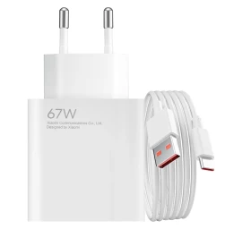 xiaomi 67w 6.2a Usb-a Tinklo įkroviklis Su Usb-c Kabeliu - Baltas