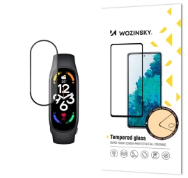 Xiaomi Mi Band 7 Full Glue Grūdintas Ekrano Stiklas Su Rėmeliu Juodas
