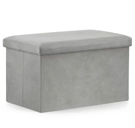 Xl Sulankstomas Pufas - 60x38x38cm Aksominė Pilka