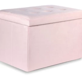 xl Sulankstomas Pufas Su Sagomis - 60x38x38cm Rožinis Aksomas