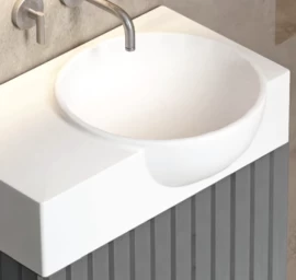 Xonyx akmens masės praustuvas su stalviršiu NU40R, dubuo dešinėje