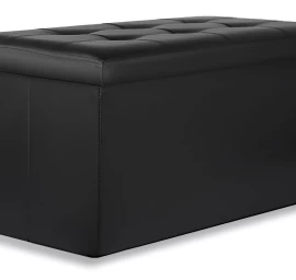 Xxl Sulankstomas Otomanas Su Sagomis - 80x40x40 Cm, Juoda Eko Oda