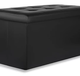 Xxl Sulankstomas Pufas Su Sagomis - 80x40x40 Cm, Eko Oda, Juodas