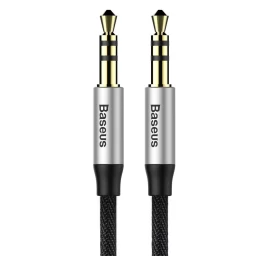 Yiven M30 Stereofoninis Garso Kabelis Aux 3,5 Mm Išorinis Mini Lizdas 1 M Sidabriškai Juodas