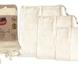 york, Ekologiškos Medvilnės Maišeliai Produktams, 3 Vnt.