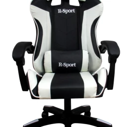 žaidimų Fotelis K3 R-sport White &amp; Black žaidėjams + Masažuoklis