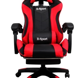 žaidimų Fotelis K4 R-sport Red &amp; Black Su Kojų Atrama + Masažuoklis