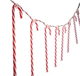 žibintai Girlianda 10 Vadovaujamų Saldainių Lazdelių Kalėdinė Eglutė šiltai Balta Luca